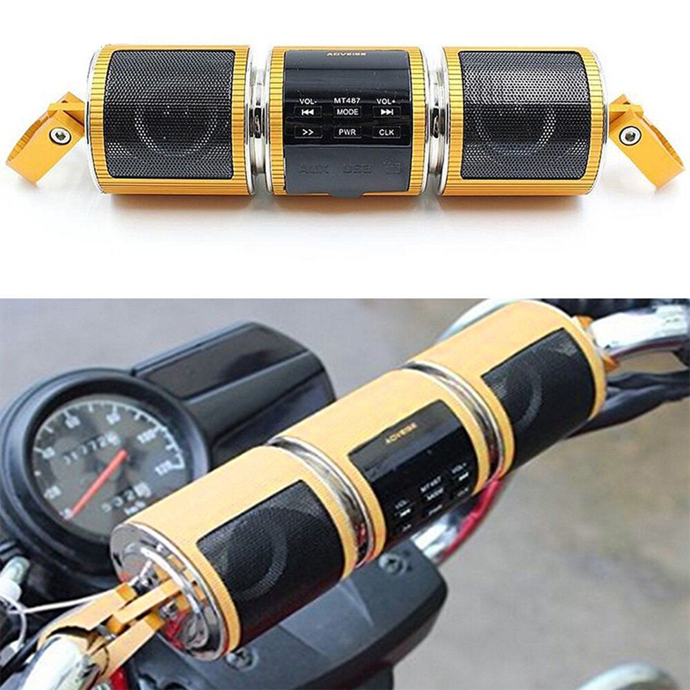 Waterproof Motorbike Audio Bluetooth Motorcycle Handlebar Radio Sub-woofer Dirt Bike With MP3 Player FM Radio