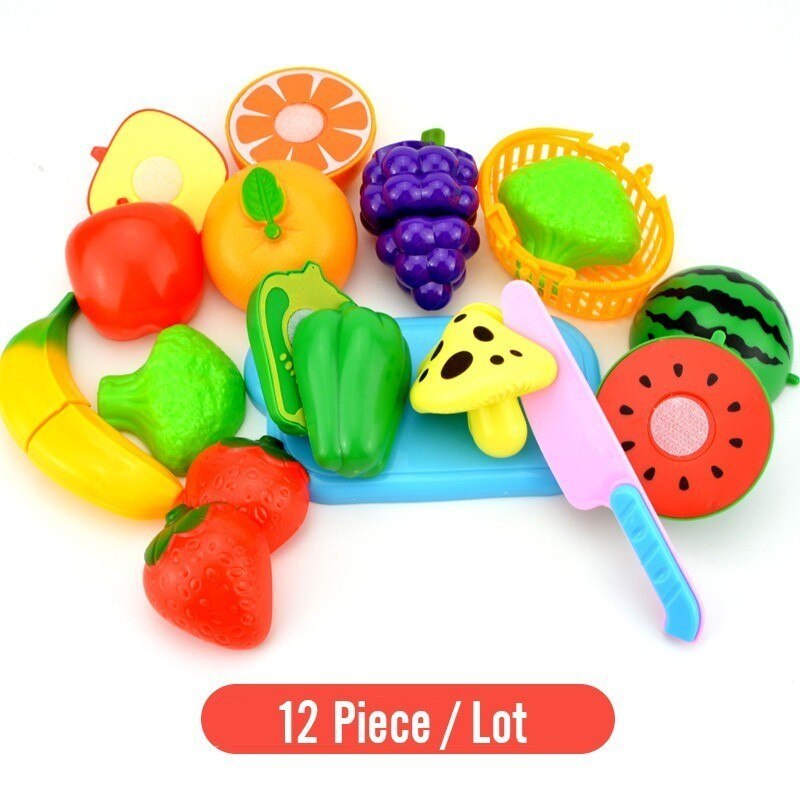 12-24 PCS Pretend Play Plastic Voedsel Speelgoed Snijden Fruit Groente Voedsel Pretend Play Kinderen Voor Kinderen
