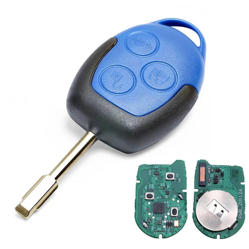 KEYECU 433MHz 4D63 Chip Remote 6C1T15K601AG For Ford Transit WM VM 2006 2007 Car Key 3 Button: Black Head Remote / 1PC