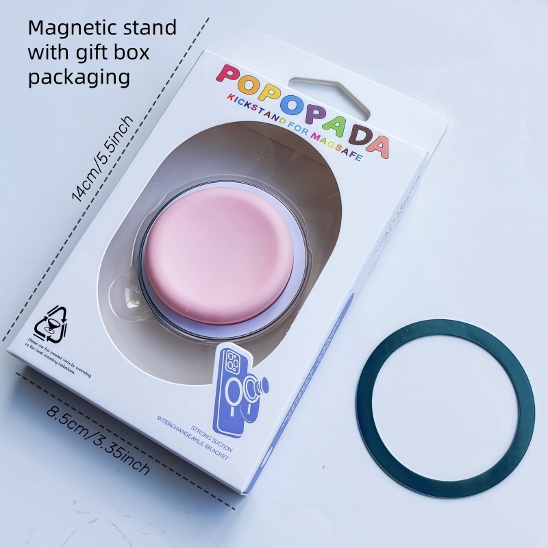 Cute Multi Colored Silicone Magsafe Magnetic Phone Griptok Grip Tok Stand for IPhone Wireless Charging Holder Bracket: Pink