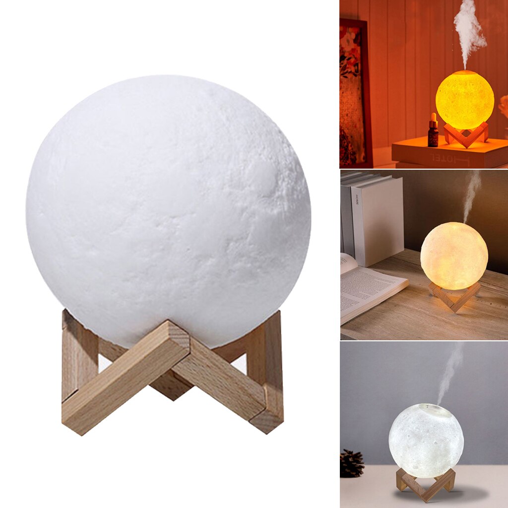 1xMist Hersteller USB Licht Aromatherapie Diffusor 3D Mond Lampe 880mL Aroma Luftbefeuchter