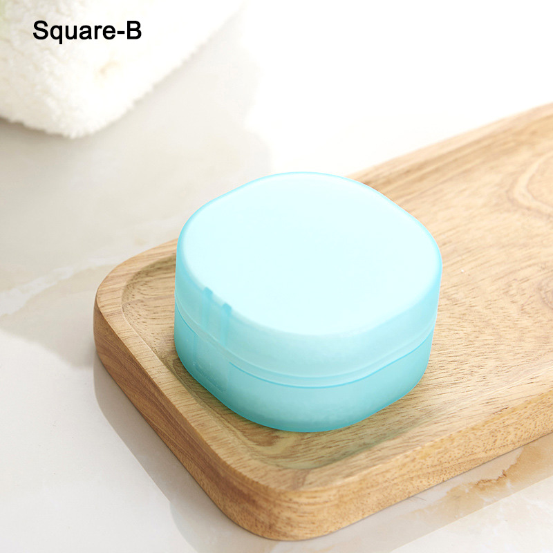 Plastic Travel Soap Box Dish Plate Case Case Holder Container Wash Shower Home Shower Bathroom Sealed Soap Case Soap Container: Square-B