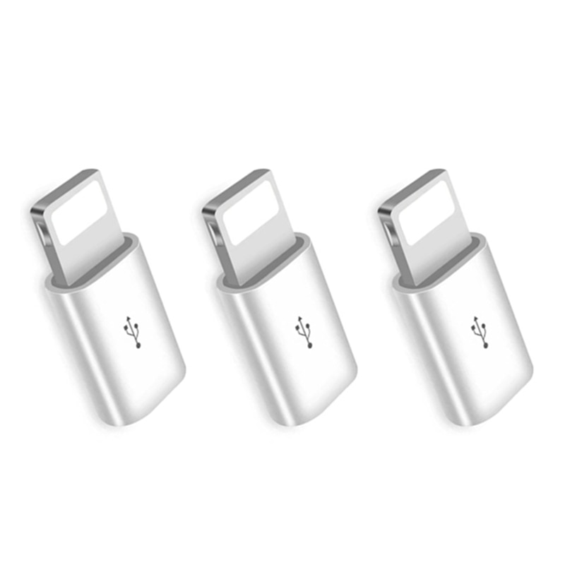 3 Pcs/Lot Micro USB à Éclairage Connecteur Adaptateur pour iPhone 6 6S 7 8 Plus X XR XS 11 Pro Max SE 5SUSB Charge Câble Convertisseur