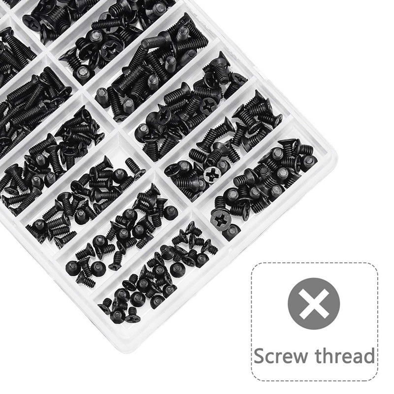 355Pcs PC Screws Assorted Set M2 M3 M2.5 Computer Screws HDD M.2 SSD Screws for Universal Laptop PC Computer Repair