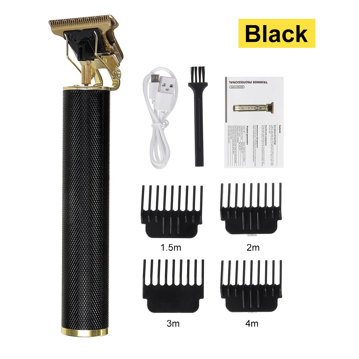 USB Bald Head Hair Clipper Trimmer Heavy Hitter Shaving Rechargeable Cordless Hair Cutter Buddha Dragon Tiger 0mm T Blade Head: Type 3