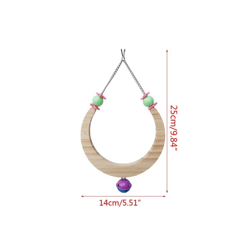 Half Moon Shape Bird Toys & U Shape Parrot Sewing Cage Toys with Bells for Little Pet Birds Like Budgerigar or Canary: Small U