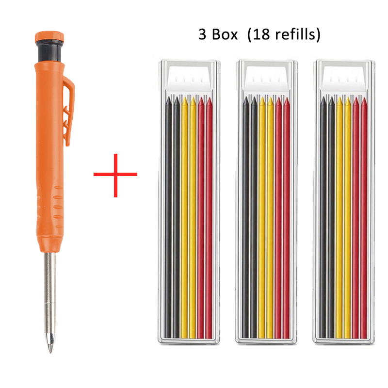 Solide Tischler Bleistift mit Nachfüllung Blei und Gebaut-in Spitzer für Tiefe See Mechanische Bleistift ritzen Kennzeichnung Holzbearbeitung Werkzeug: Kamel