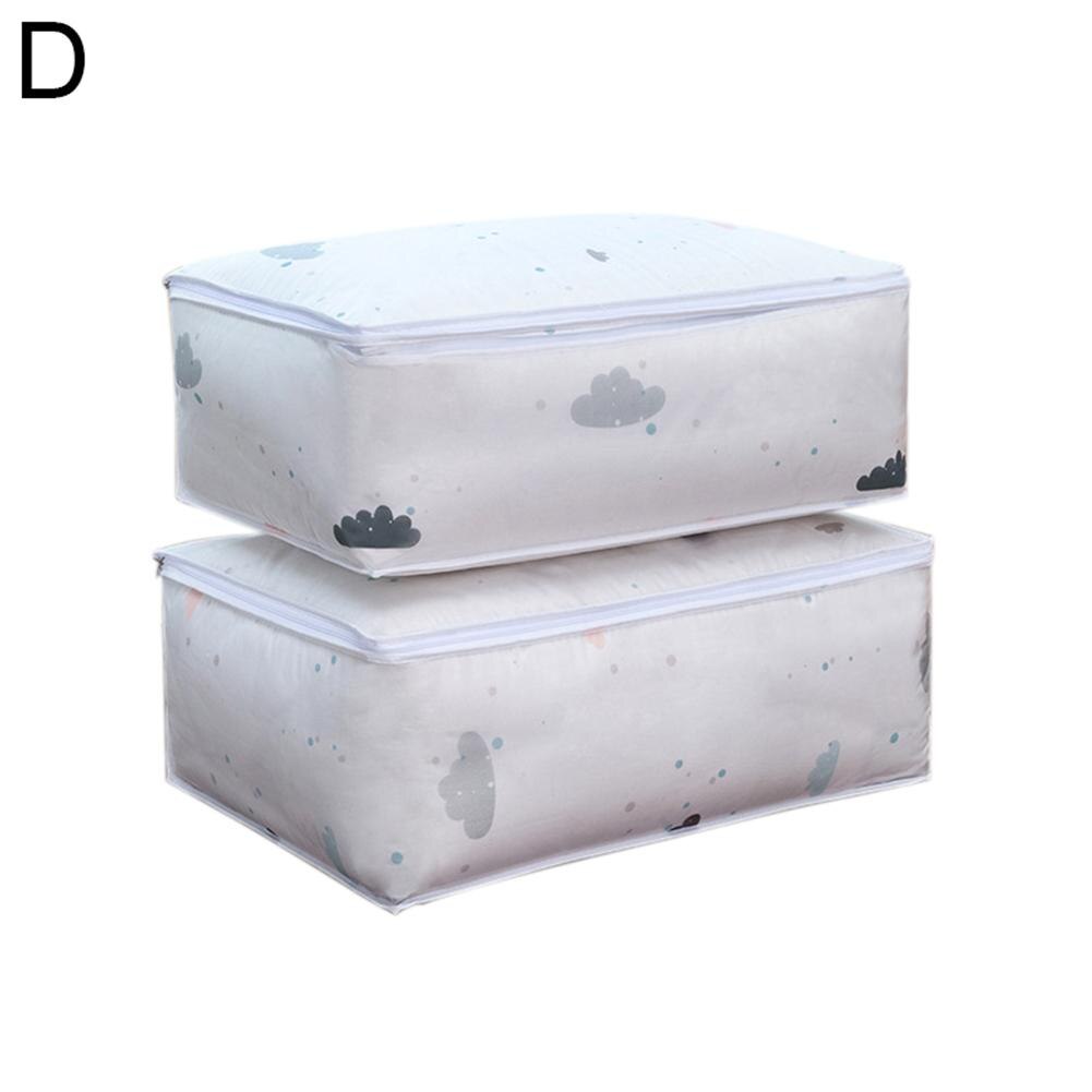 Durable Quilt Storage Organizer Holder Printing Pattern Space-saving PEVA Quilt Clothes Blanket Storage Bag for Closet: D  L