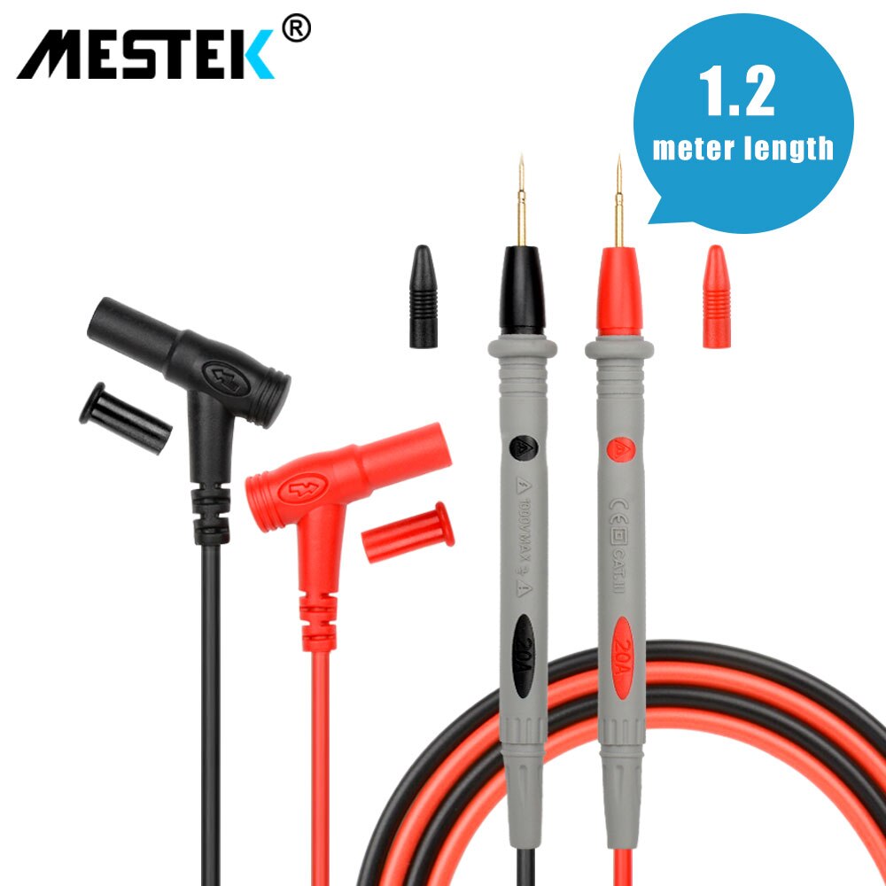 Elektrische Multimeter Probe Teste Leads voor Multimeter Draad Kabel met Alligator Tang Naald Tip Voeler Test Lead Kits: silicone probe