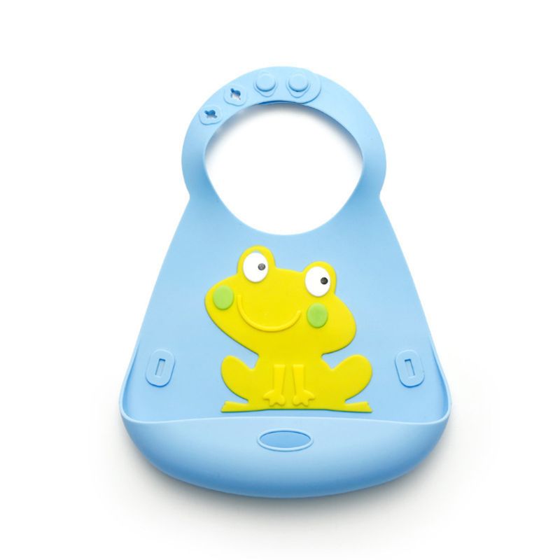 Cute Baby Bib Silicone Cartoon Waterproof Washable Infants Kids Rice Bibs