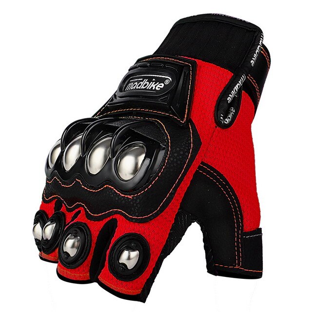 Madbike motorcycle gloves summer riding protector locomotive sporting goods Half Finger riding equipment: red / XL