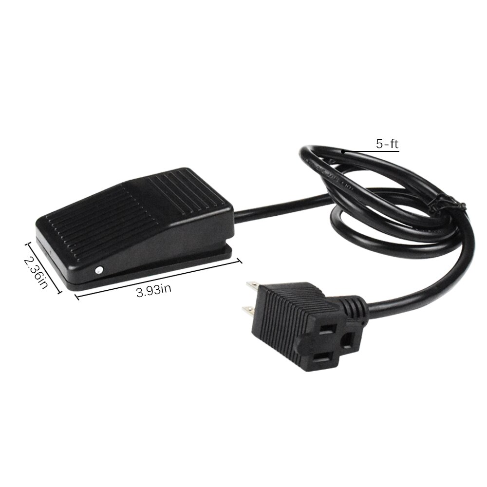Foot Switch, Foot Operated Pedal Controller ON/OFF Power Switch Woodworking Machine Control, 5-ft Cable with Piggyback Plug