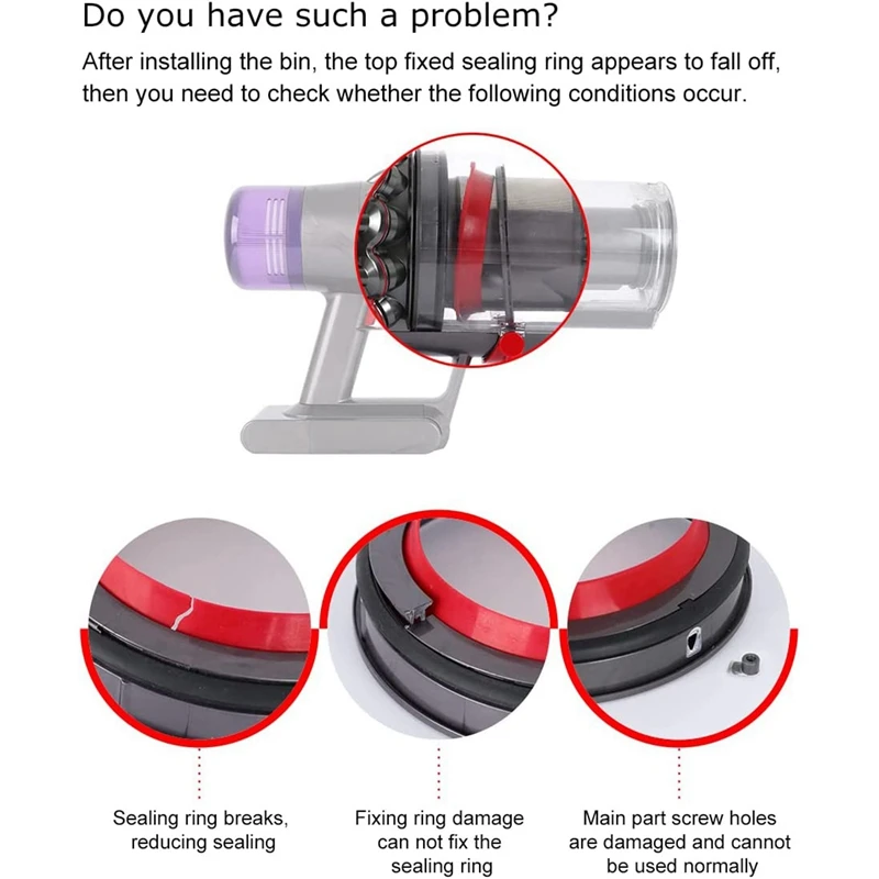 Per Dyson V12 SV20 V11 SV14 SV15 V10 SV12 aspirapolvere-cestino della polvere filtro superiore anello di tenuta accessorio di ricambio filtri parte