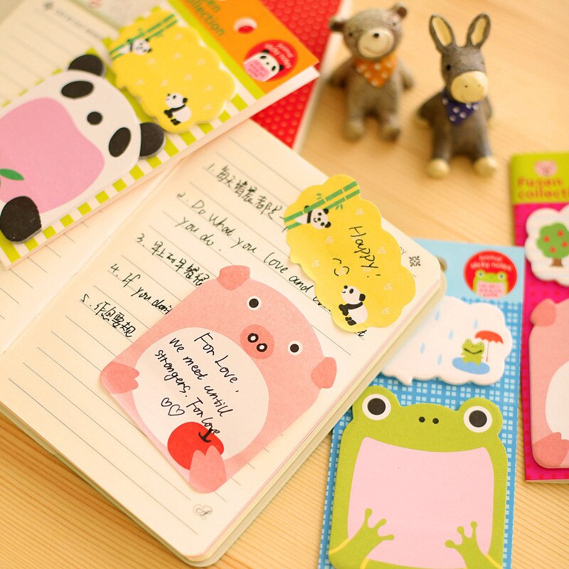 8 Stks/partij Leuke Panda Zelfklevende Memo Pad Cartoon Dier Papier Post Het Sticky Notes Bladwijzer Briefpapier Post -It Notes