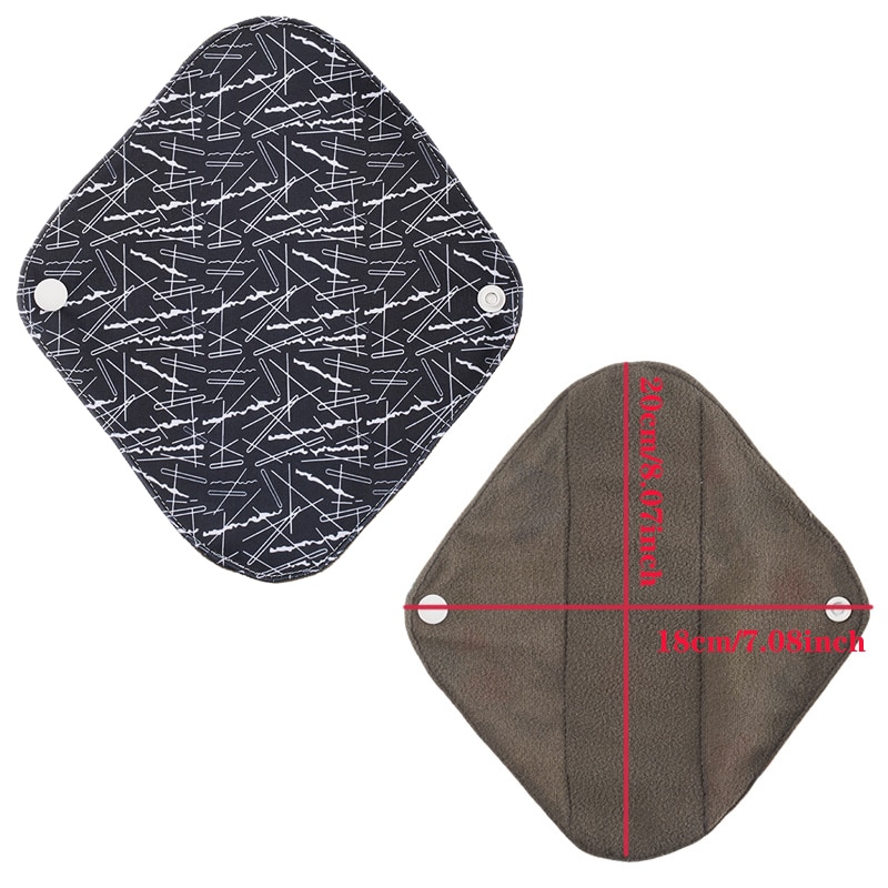 8pcs Bamboo Charcoal Reusable Menstrual Pads For Monthly Women Washable Gaskets Maternity Sanitary Towels Daily Pads 1pc Wet Bag