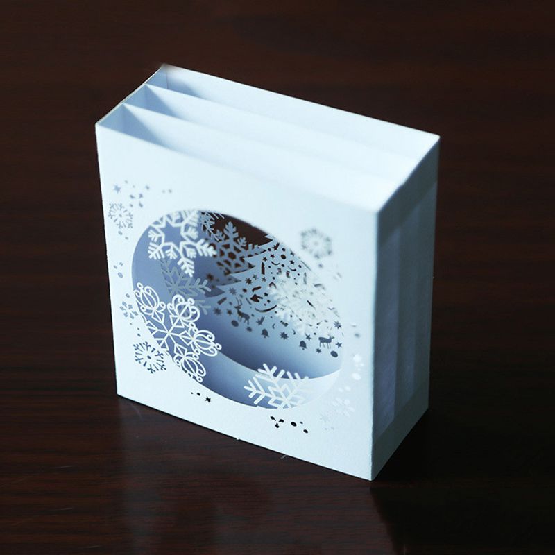 Christmas Cards 3D Up Christmas Holy snowflake Handmade Custom Greeting Cards Christmas Souvenirs Postcards