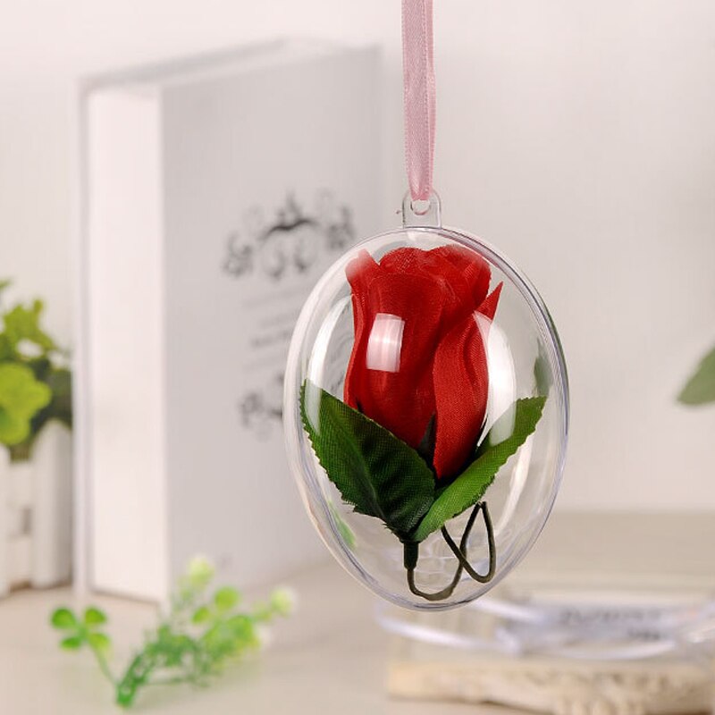Transparent Ball Clear Plastic Hollow Xmas Ball Decoration Hanging Ball Wedding Candy Box Eternal Flower Hanging Ball