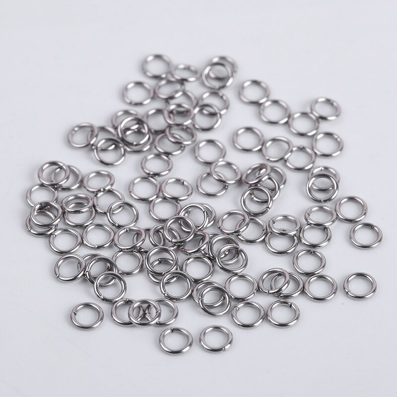 200 unids/lote de acero inoxidable anillos de salto abierto anillos de Split para la fabricación de la joyería DIY conector Accesorios: 0.7x4mm 200Pcs