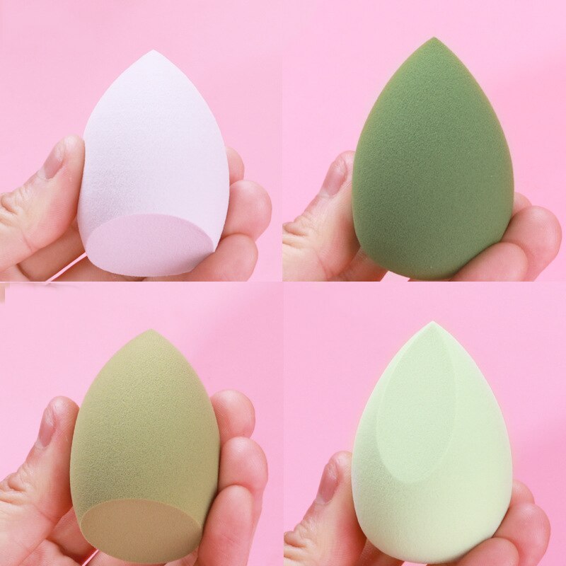 3/4 Piece Set Of Makeup Sponge, Puff, Healthy Latex Soft Sponge, Wet And Dry Set, Beveled Beauty Makeup Tool: 4 pcs Green opp