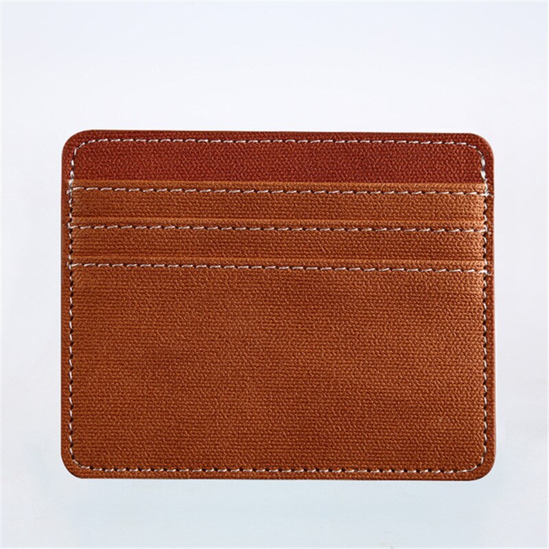 1Pc Pu Lederen Id Kaarthouder Snoep Kleur Bank Credit Card Box Multi Slot Slanke Card Case Portemonnee Vrouwen mannen Visitekaartje Cover: brown