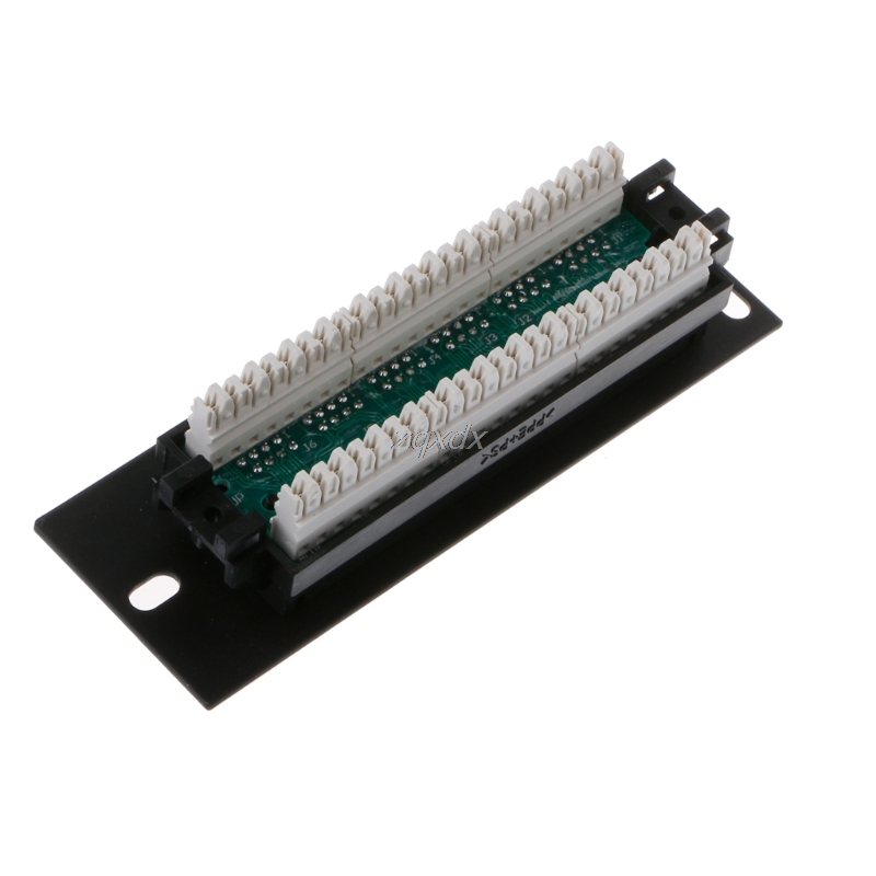 OOTDTY 6 Port CAT5 CAT5E Patch Panel RJ45 Networking Wall Mount Rack Mount Bracket