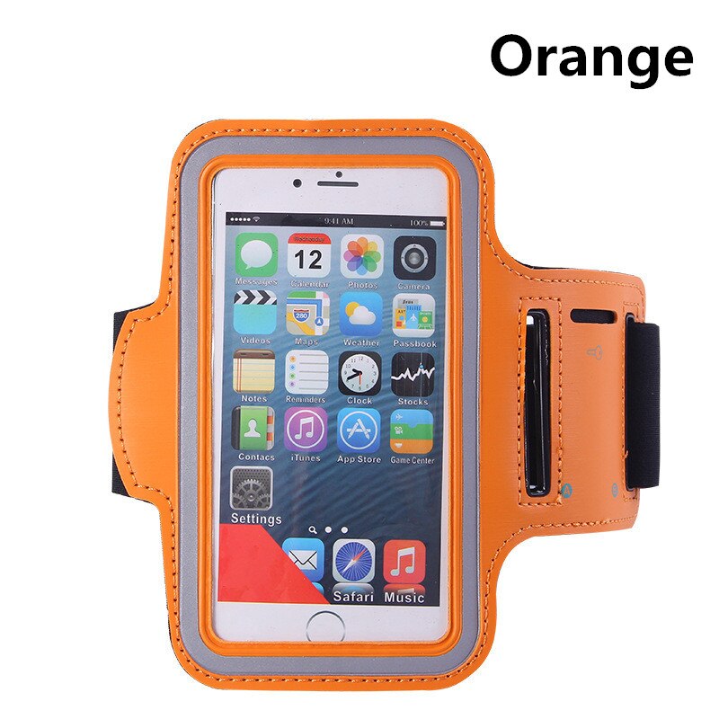 Bolsa impermeable para teléfono móvil para iPhone XS MAX XR 8 7 6 plus Samsung Note 9 8 S9 HUAWEI bordes sellados banda de brazo caja en funcionamiento bolsa: Orange