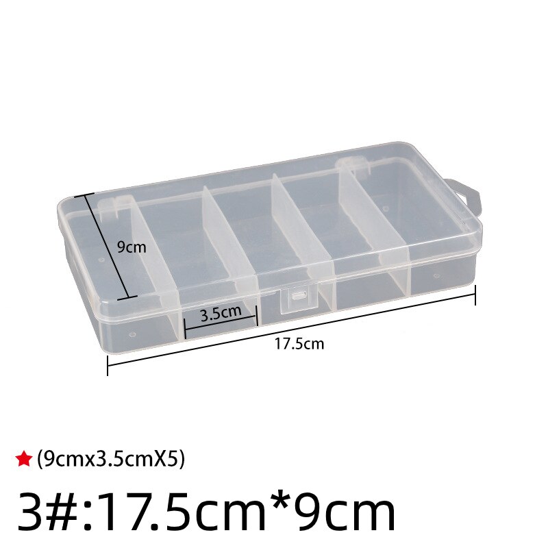 Storage Transparent Plastic Box Fishing Lure Fishing Artificial Spoon Baits Hook Lure Tackle Accessories Tool: medium 3