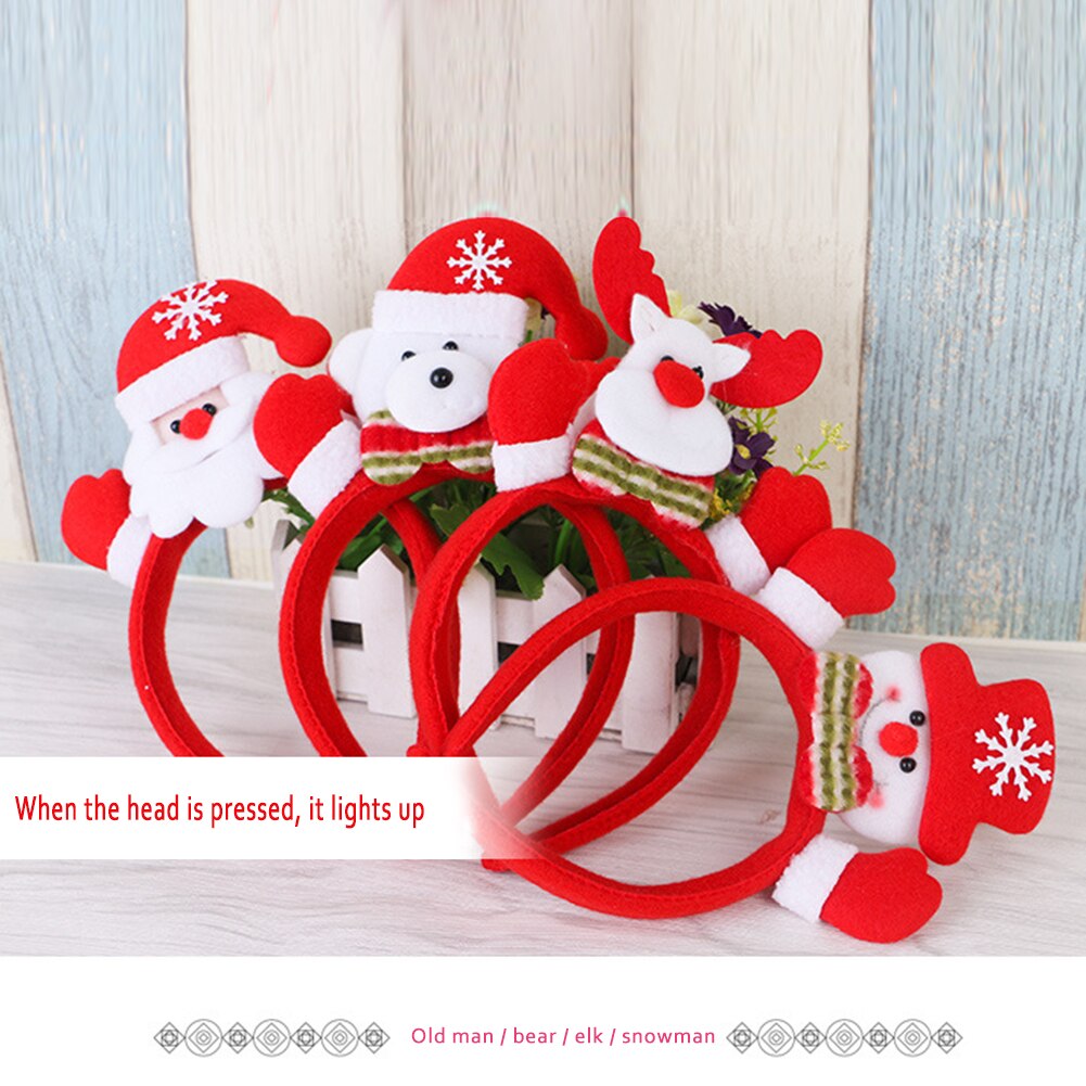 Christmas Hair Band Headband Glowing Xmas Hair Band Headwear Head Buckle