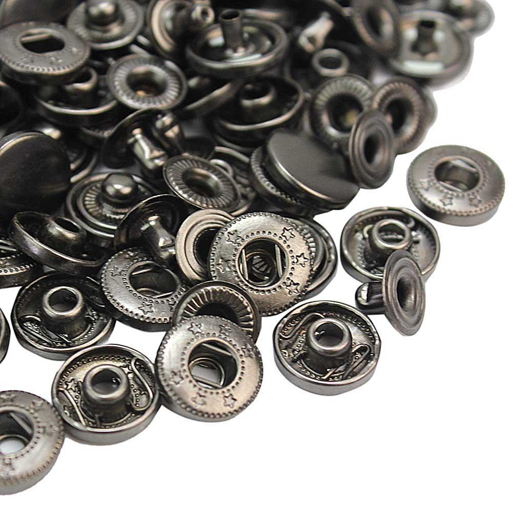 50pcs Diameter 13mm Black Snap Fastener Press Buttons Sewing Leather Craft Clothes Bags Artesanatos Acessorios