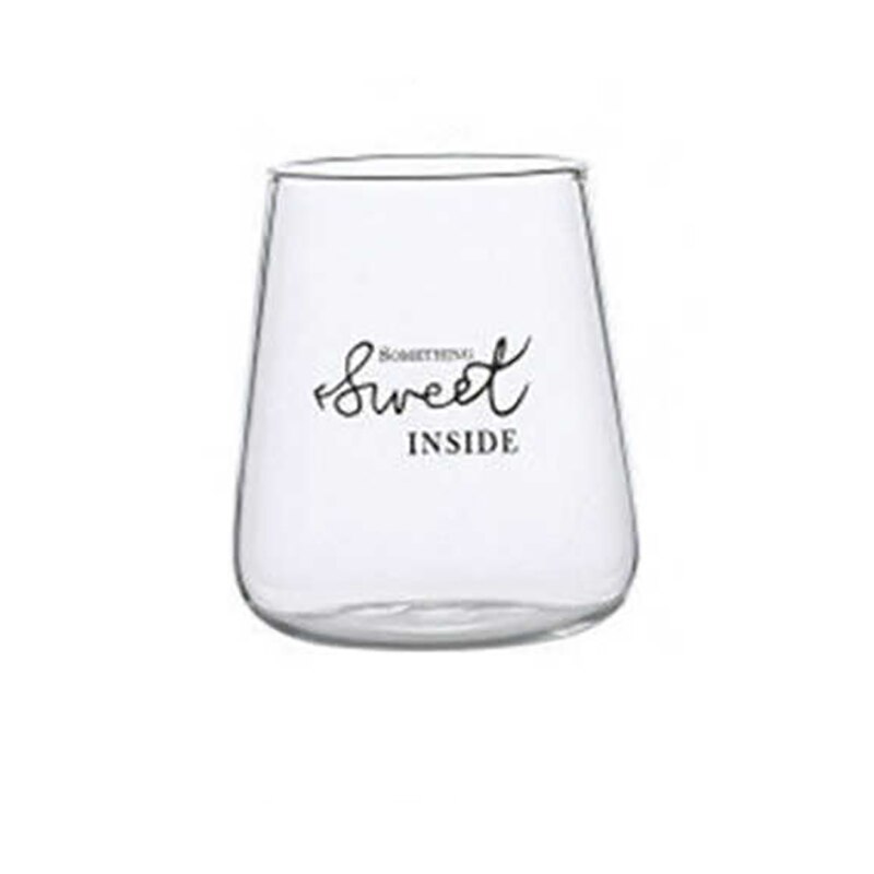 350ml milk tea cup drink cups Transparent glass cute cartoon printing milk cup kitchen&bar supplies cups Glass Cup for Juice: D