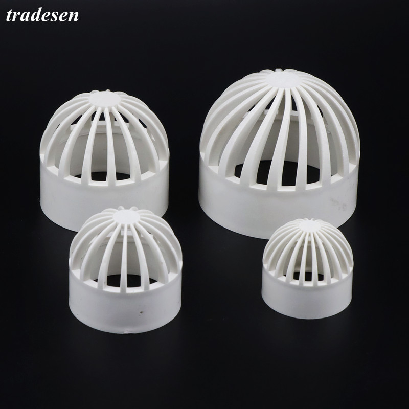 2-5Pcs I.D20-110mm PVC Vent Cap Filter Isolation Screen Water Tank Permeable Joint Aquarium Seafood Pool Overflow Pipe Fittings