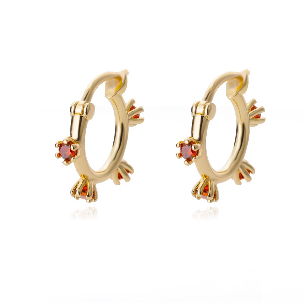 Brincos de aço inoxidável para mulheres minimalista zircão de ouro em forma de flor redonda brincos piercing boho jóias presente bijoux femme: 2