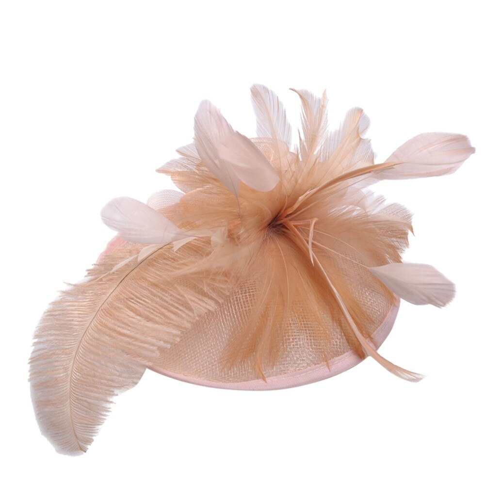 Specielt til dame fest hatte kvinder bryllup fascinator mesh hat bånd fjer fest hat