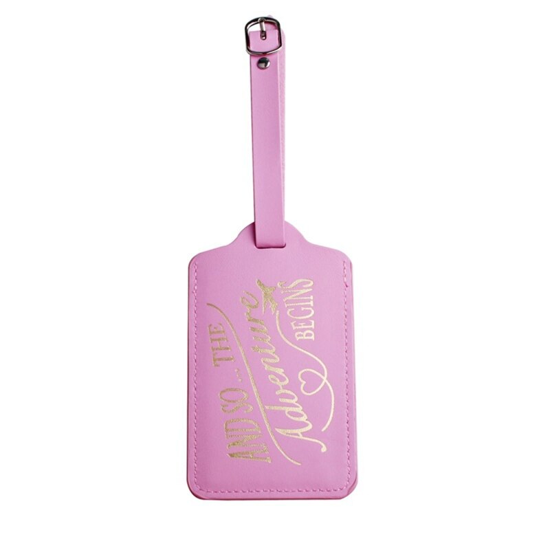 Nuovo 1pc etichetta per bagagli etichette per valigie da viaggio nome telefono indirizzo etichetta identificatore regalo nuziale: Colore rosa