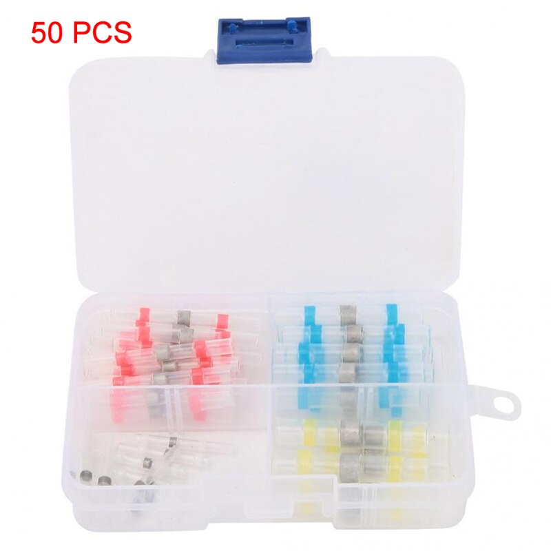 50pcs heat-shrink tubing connectors Electrical Wire Terminals Insulated Butt Splices Waterproof Solder Seal Sleeve