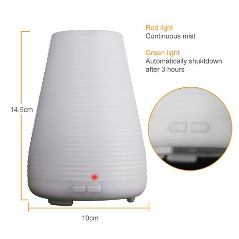 Ejoai Essentiële Olie Diffuser Luchtbevochtiger Aromatherapie Olie Diffusers Ultrasone Mist met 7 Kleur Veranderende LED Diffuser
