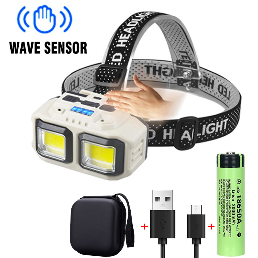 Krachtige LED-koplamp Zaklamp USB oplaadbare zaklamp Koplamp Waterdicht hoofdlicht Camping Vissen Mijnbouw Licht Lamp Zaklamp: changeable