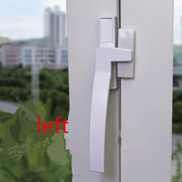 Aluminiumslegering vindueshåndtag låse plast stål skub åbne dør vindue lås spænde hardware tilbehør: Venstre
