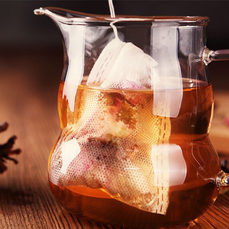 Tea Bags 100Pcs/Lot Empty Teabag Scented Drawstring Pouch Bag Filter Cook Herb Spice Loose Coffee Pouches Tools