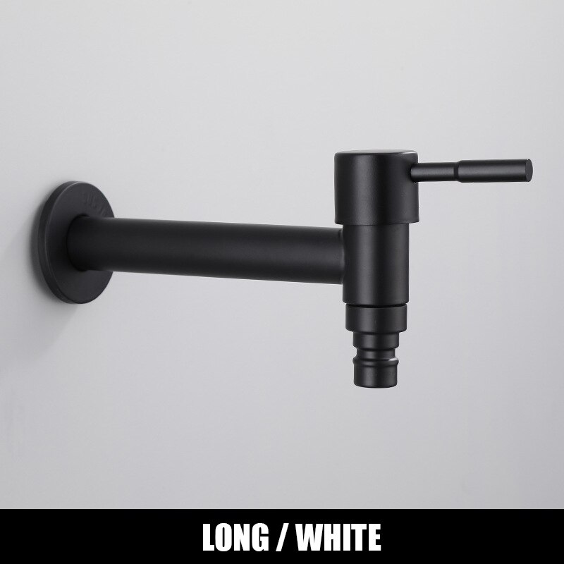 Washing Machine Faucet Bathroom Wall Mount Tap Stainless Steel Outdoor Garden Bibcock WC Balcony Mop Sink Grifo White Black Taps: KC002