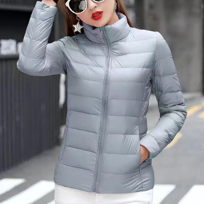 2024New Female Cold Jacket Women Winter Light White Duck Down Jacket Slim Puffer Jacket Portable Windproof Down Coat Top
