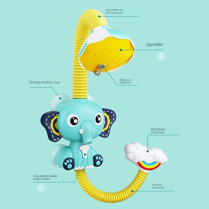 Baby Bath Toy Elephant Toddler Electric Spray Shower Boys Yellow Duck Cute Turtles Dinosaur Egg Swimming Water Toys for Kids