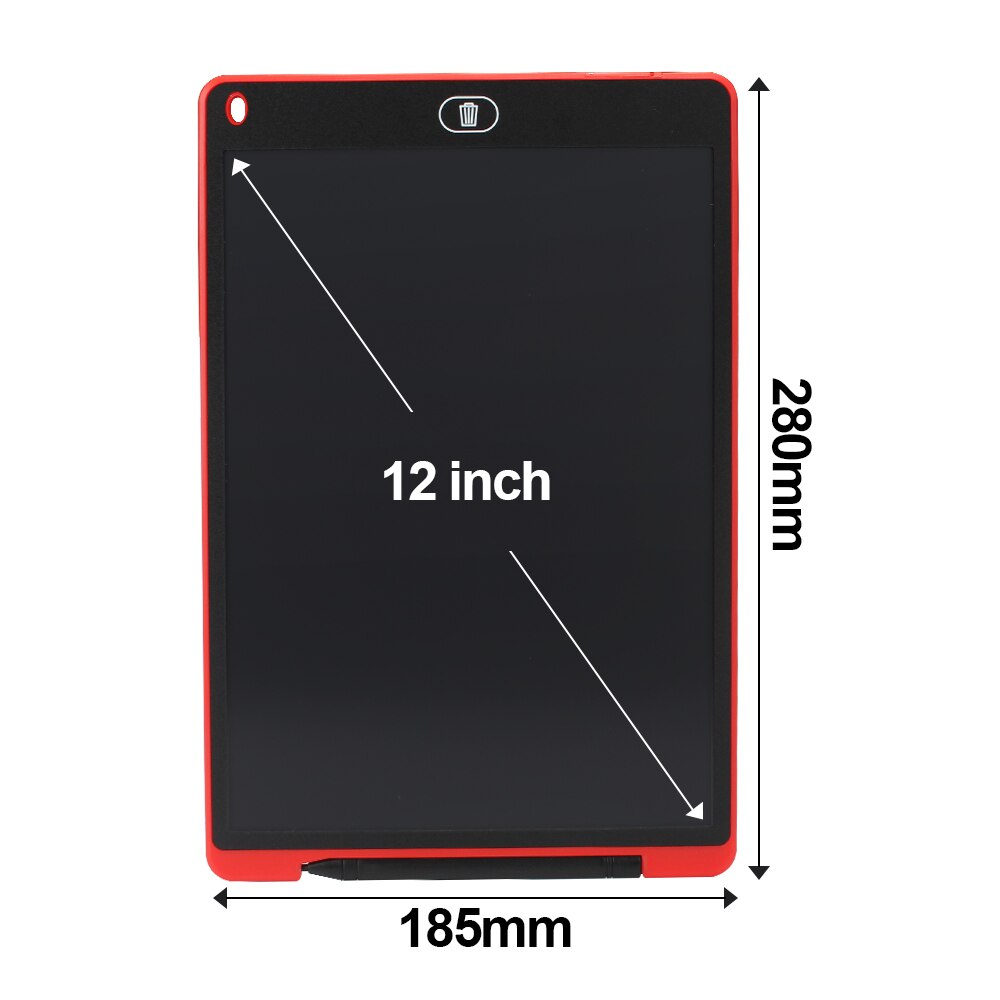 Graphic Tablet Drawing Tablet 8.5 12 Inch lcd Writing Tablet LED Light Drawing Pad Digital Board Electronic Smart Notebook: 12 inch  Red