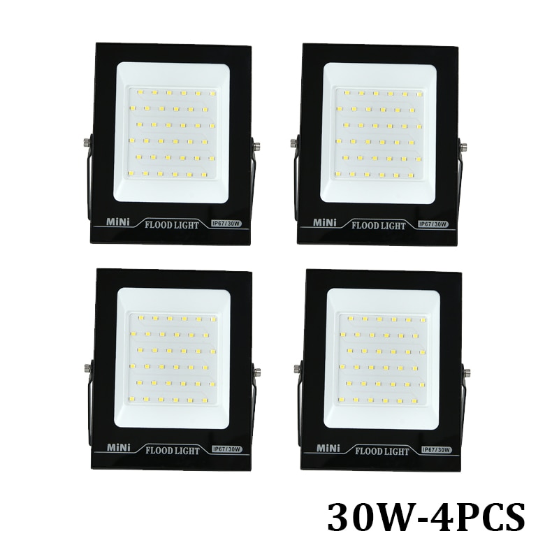 Flood Light LED Outdoor Exterior Projector Lamp 10W 20W 30W 50W 100W 150W For Garden Fence Street Garage Spotlights: 30W -4pcs / Cold White