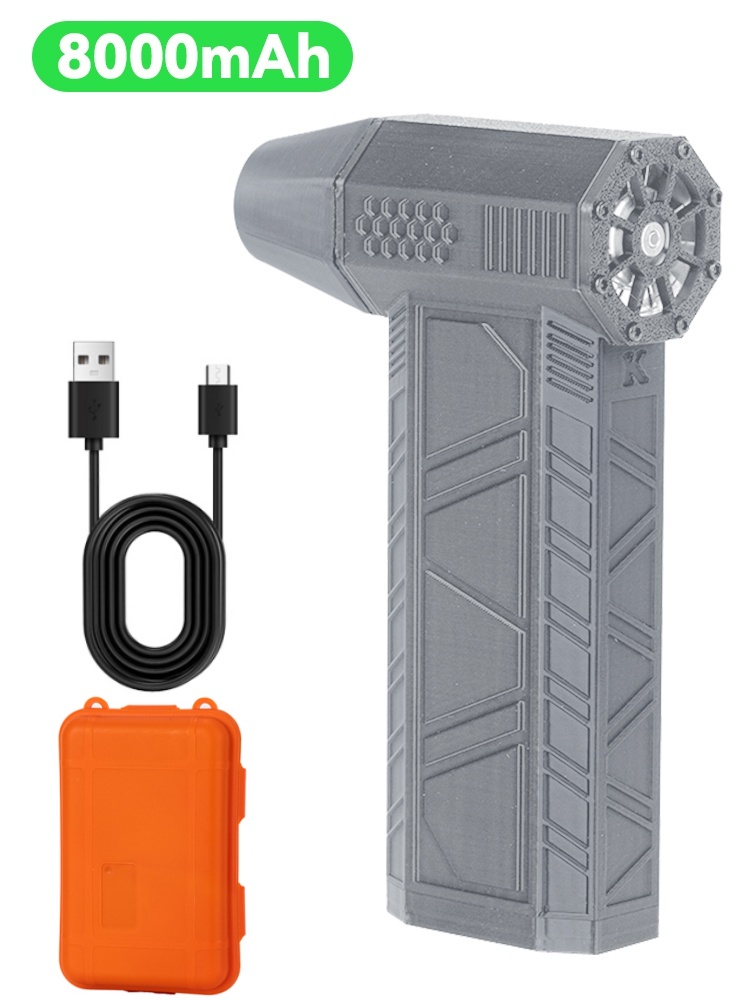 140000RPM Air Blower Power Display Handheld Mini Turbo Fan Dust Cleaner Wireless Electric Blower Portable Powerful Turbo Jet Fan: light yellow