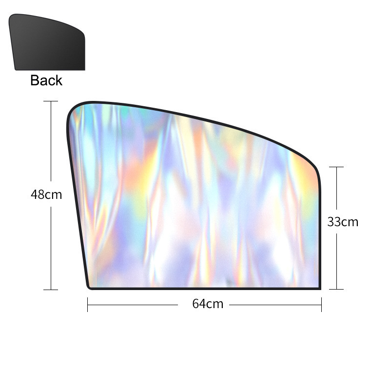 Zonneschermgordijnen voor de zijruit van de auto - Zomerzonbescherming UV-reflecterende magnetische privacyafdekkingen: Goud