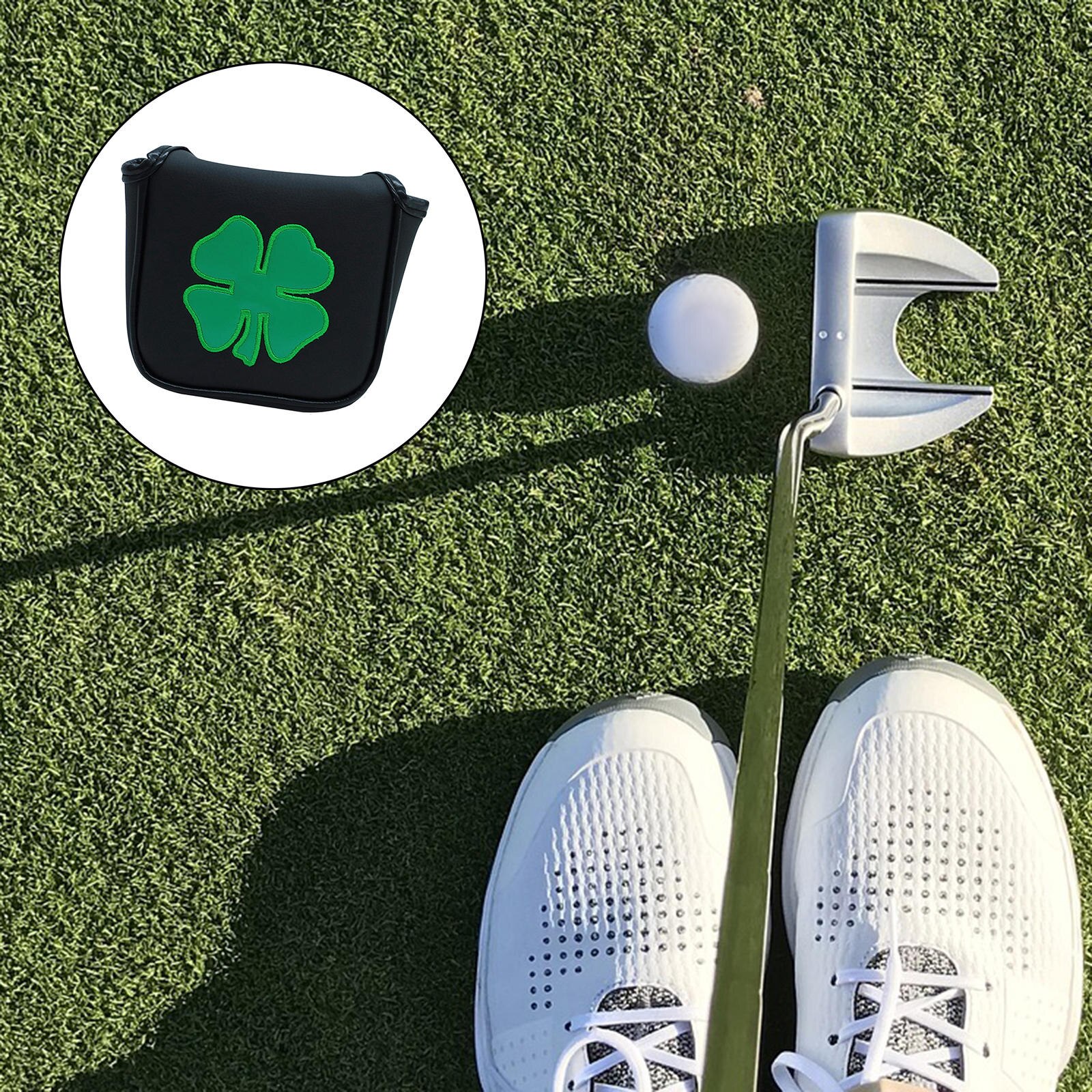 Golf Square Mallet Putter Cover Headcover PU Leather Putter Headcovers Putter Head Cover with Magnetic Closure