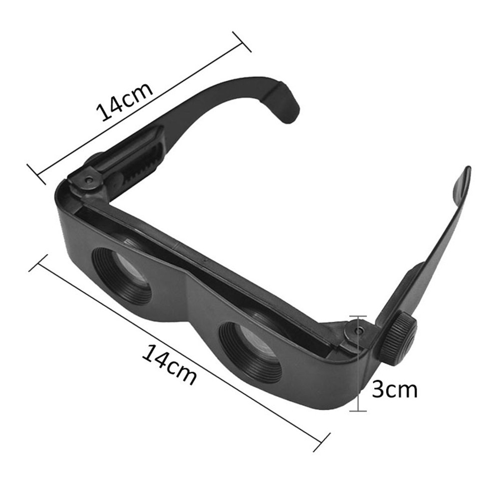 Zwart Plastic Frame Vissen Vergrootglas Bril Style Outdoor Vissen Optics Verrekijker Telescoop