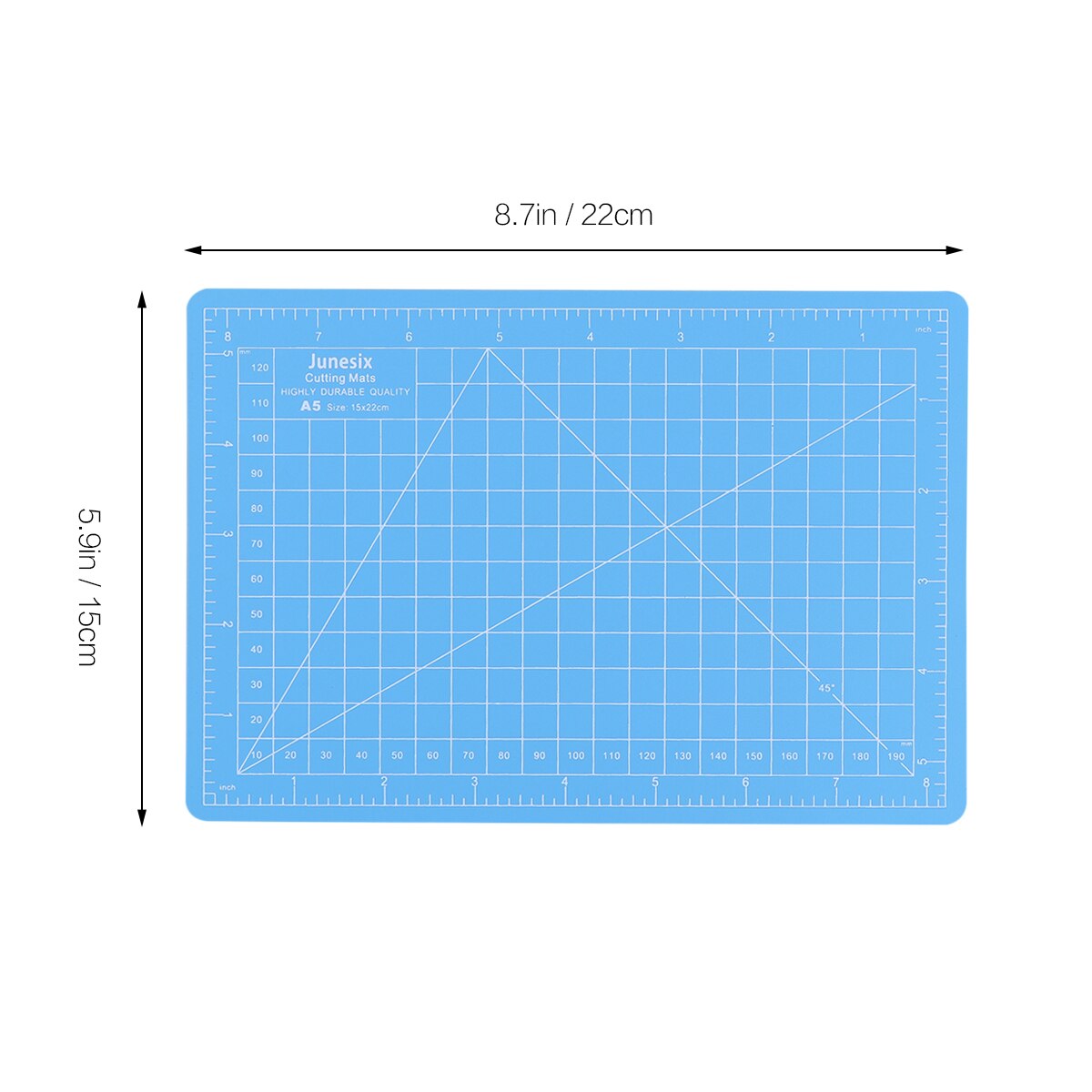 3pcs A5 Non-slip PVC Cutting Mat Self-healing Cutting Pad Patchwork Cut Board for Manual DIY Cutting (Blue)