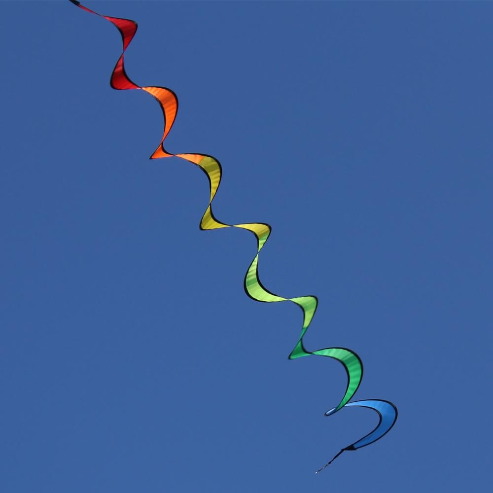 120Cm Regenboog Schroef Nylon Vlieger Staart Voor Outdoor Vliegende Vliegers Kinderen Leuke Accessoires